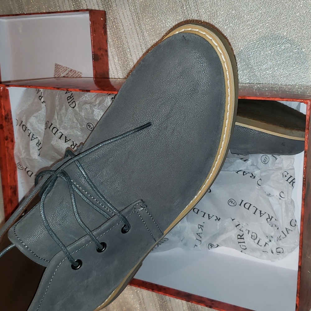 Giraldi NEW 'Danny-4' Chukka Boots Faux Suede NIB Grey Men's 13 - Picture 16 of 16